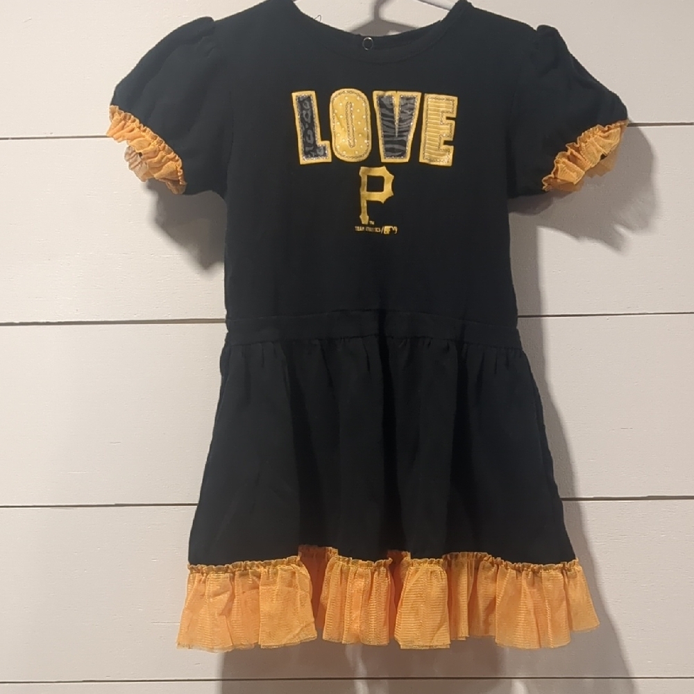Black and Yellow Kids Casual Dress
